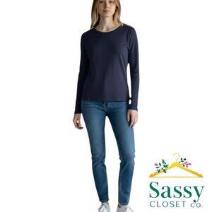 LAUREN RALPH LAUREN Ribbed Top – Navy, Sz XL, RN#41381, EUC